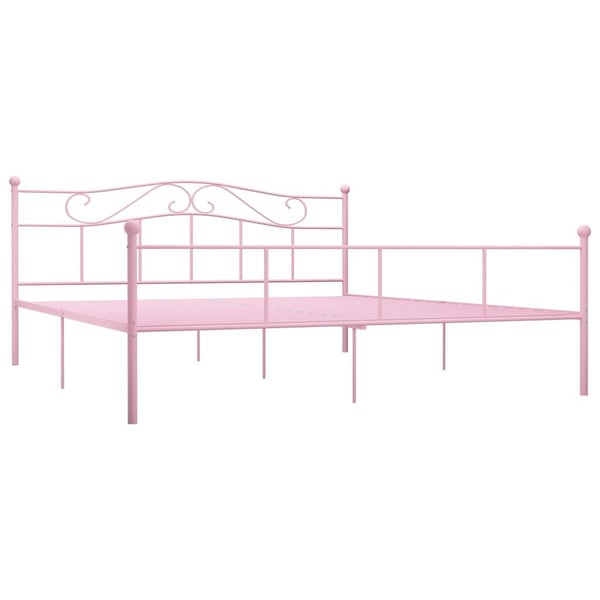 vidaXL Seng/Sengeramme rosa metall 200x200 cm change1