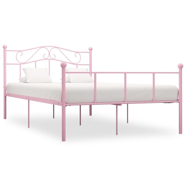 vidaXL Seng/Sengeramme rosa metall 120x200 cm change1