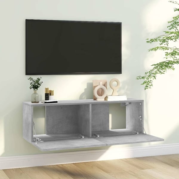 vidaXL TV-benk betonggrå 100x30x30 cm konstruert tre