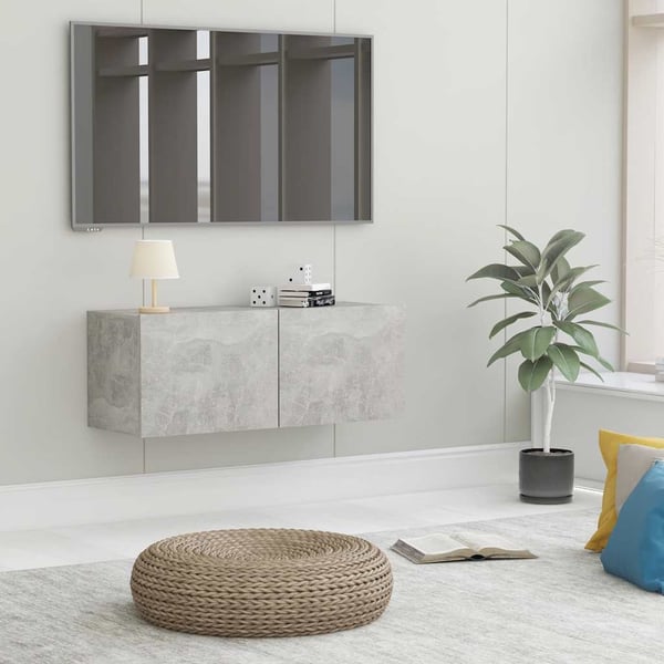 vidaXL TV-benk betonggrå 80x30x30 cm konstruert tre