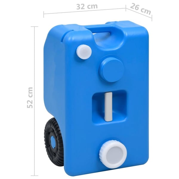vidaXL Vanntank med hjul for camping 25 L blå