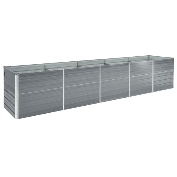 vidaXL forhøjet plantekasse 400x80x45 cm galvaniseret stål grå