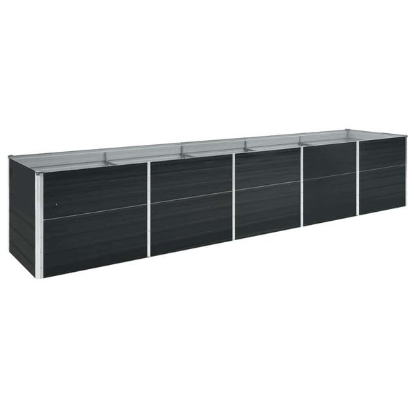 vidaXL forhøjet plantekasse 400x80x77 cm galvaniseret stål antracitgrå