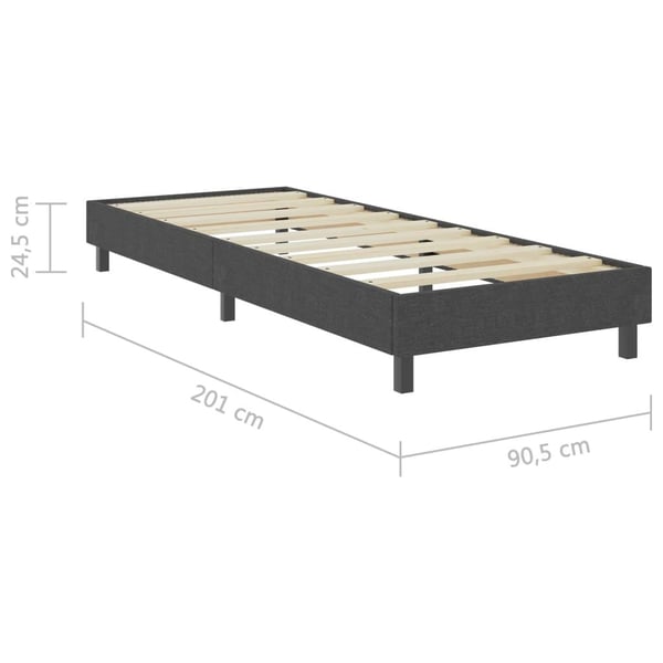 vidaXL sengestel til boxmadras 90x200 cm stof grå change1