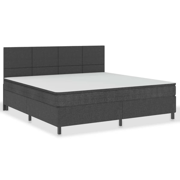 vidaXL Resårsäng mörkgrå tyg 200x200 cm