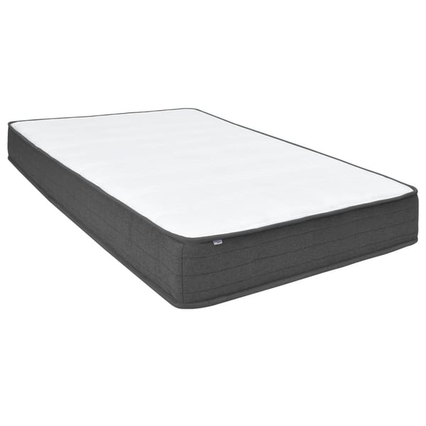 vidaXL seng med boxmadras 160x200 cm stof mørkegrå