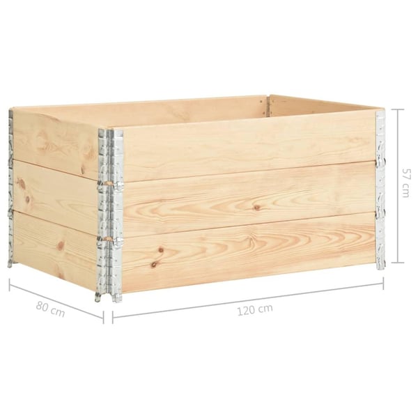 vidaXL Høybed 3 stk 80x120 cm heltre furu