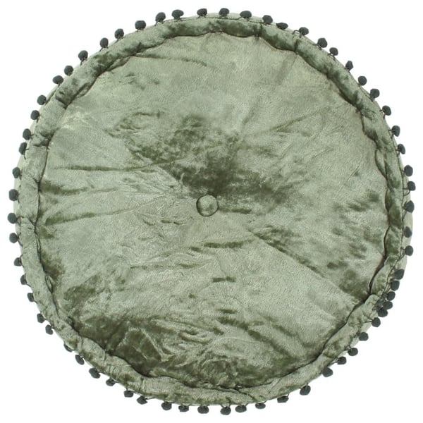 vidaXL puf 40x20 cm rund velour grøn