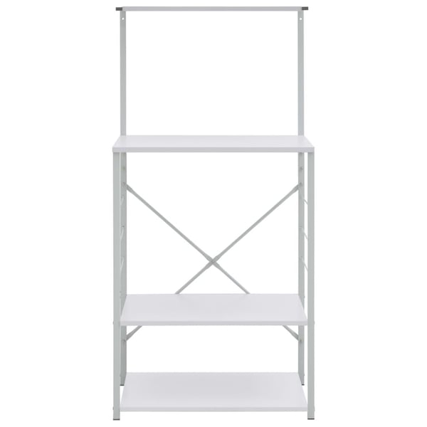 vidaXL Hylle til mikrobølgeovn hvit 60x39,6x123 cm konstruert tre