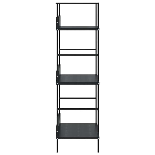 vidaXL Bokhylle 3 lag svart 60x27,6x90,5 cm konstruert tre