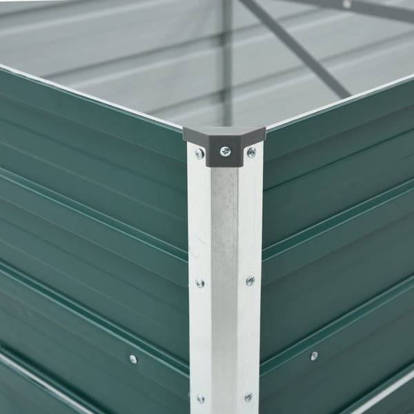 vidaXL forhøjet plantekasse 480x80x45 cm galvaniseret stål grøn
