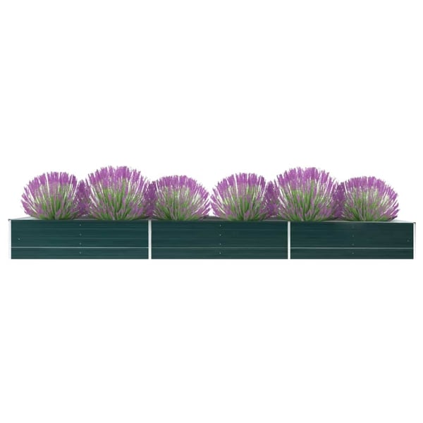 vidaXL forhøjet plantekasse 480x80x45 cm galvaniseret stål grøn