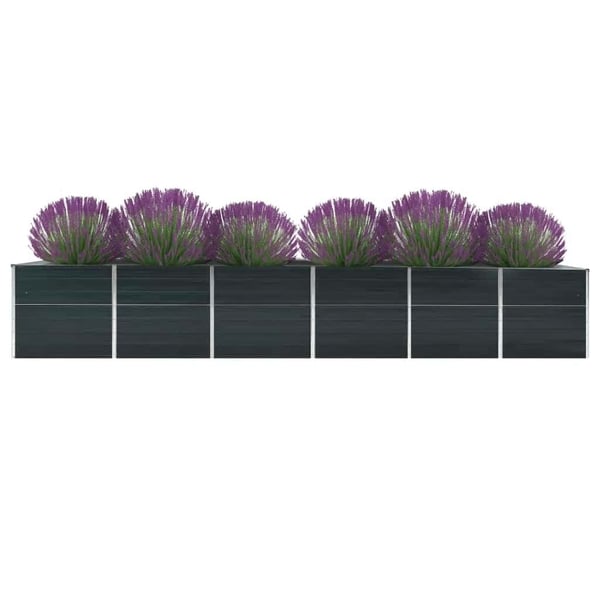 vidaXL forhøjet plantekasse 480x80x77 cm galvaniseret stål antracitgrå