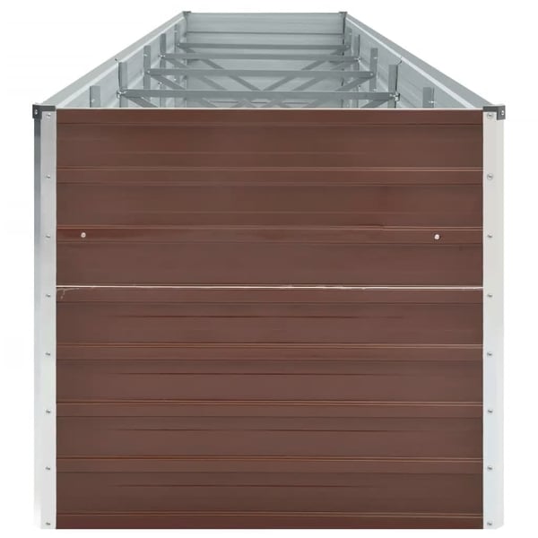 vidaXL Odlingslåda upphöjd galvaniserat stål 480x80x77 cm brun
