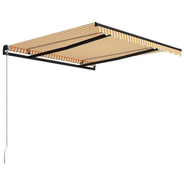 vidaXL Manuell uttrekkbar markise 300x250 cm gul og hvit