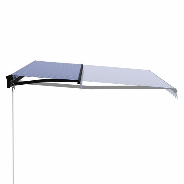 vidaXL Manuell uttrekkbar markise 450x300 cm blå og hvit
