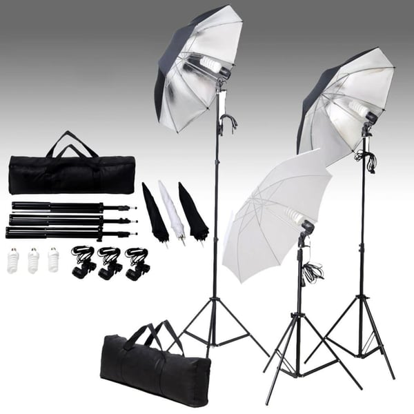vidaXL Fotostudiosett med lyssett og bakgrunn