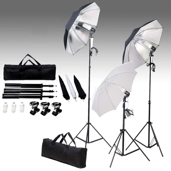 vidaXL Fotostudiosett med lyssett og bakgrunn