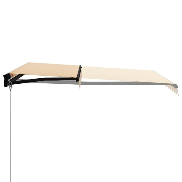vidaXL Manuell uttrekkbar markise med LED 300x250 cm gul og hvit