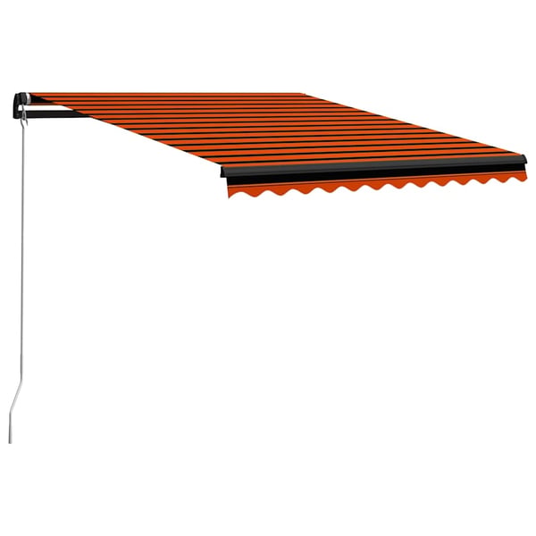 vidaXL Manuell uttrekkbar markise med LED 300x250 cm oransje og brun