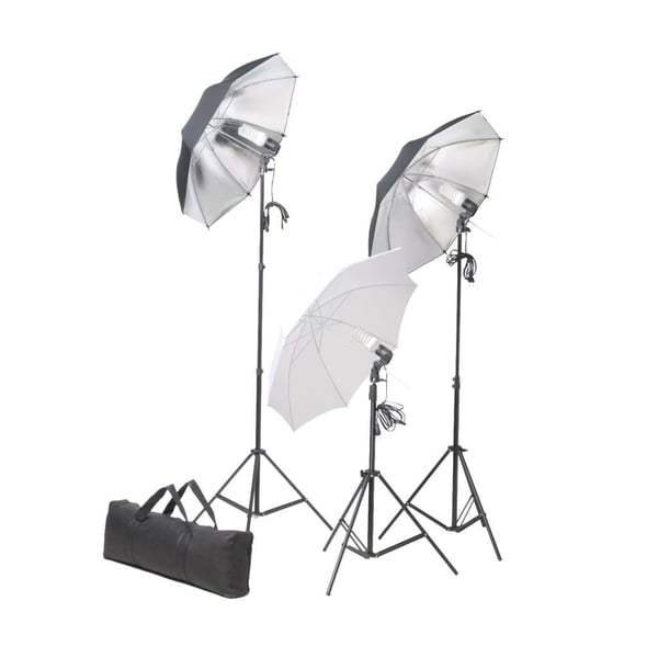 vidaXL Fotostudiosett med lyssett og bakgrunn