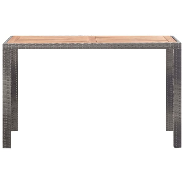 vidaXL udendørs spisebordssæt 5 dele polyrattan og akacietræ grå