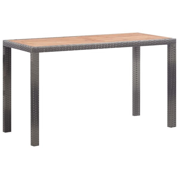 vidaXL udendørs spisebordssæt 5 dele polyrattan og akacietræ grå