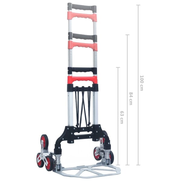 vidaXL Sammenleggbar trappetralle 70 kg aluminium sølv