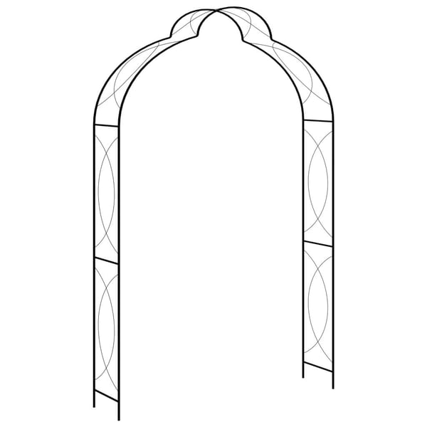 vidaXL Hagebue svart 150x34x240 cm jern