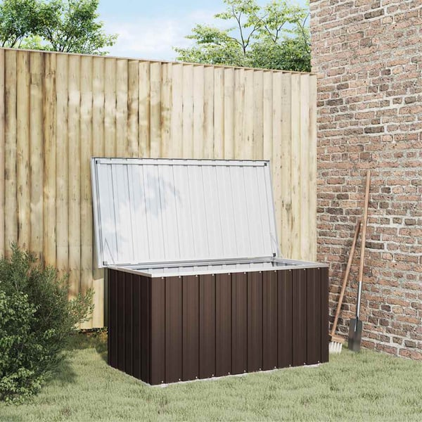 vidaXL Oppbevaringsboks for hagen brun 129x67x65 cm