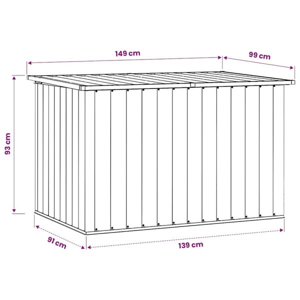 vidaXL Dynbox antracit 149x99x93 cm