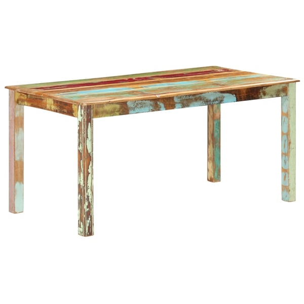 vidaXL spisebord 160x80x76 cm massivt genbrugstræ