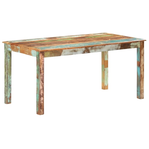 vidaXL spisebord 160x80x76 cm massivt genbrugstræ