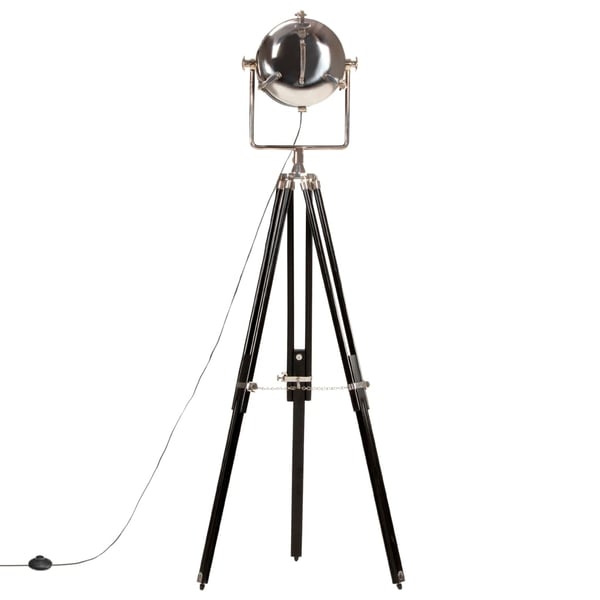 vidaXL Gulvlampe med stativ heltre mango 171 cm svart