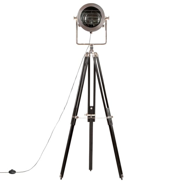 vidaXL Gulvlampe med stativ heltre mango 171 cm svart