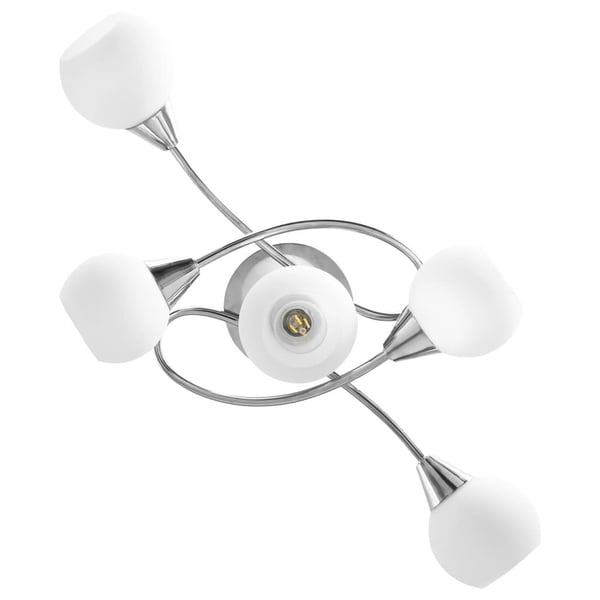 vidaXL Taklampe keramikkskjermer for 5 E14 lyspærer hvit kule