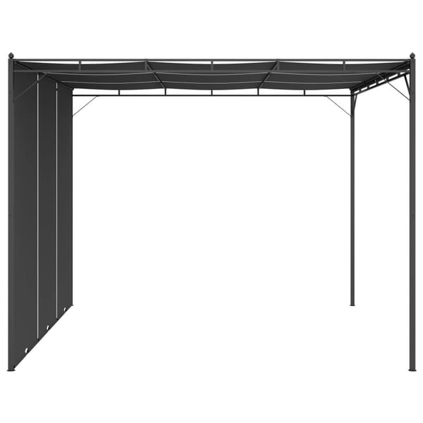 vidaXL Hagepaviljong med sidegardin 3x3x2,25 m antrasitt