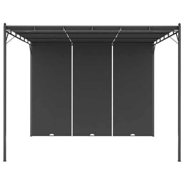 vidaXL Hagepaviljong med sidegardin 3x3x2,25 m antrasitt