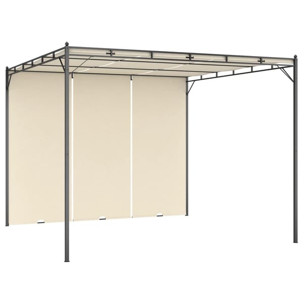 vidaXL havepavillon med gardin 3x3x2,25m cremefarvet