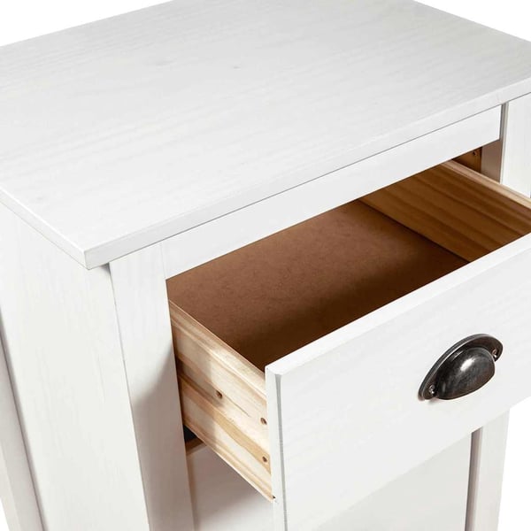 vidaXL Skjenk Hill hvit 46x35x80 cm heltre furu