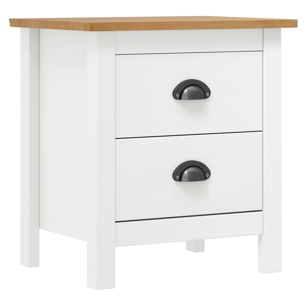 vidaXL Nattbord Hill 2 stk hvit 46x35x49,5 cm heltre furu