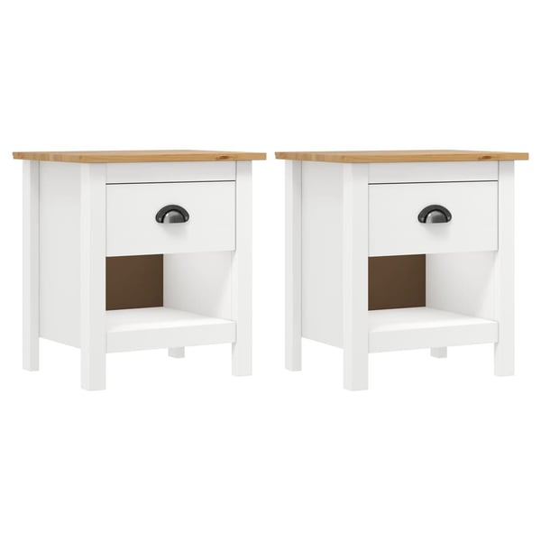 vidaXL sengeborde Hill 2 stk. 46x35x49,5 cm massivt fyrretræ