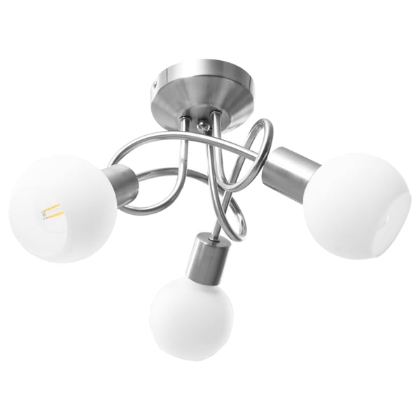 vidaXL Taklampe keramikkskjermer for 3 E14 lyspærer hvit kule
