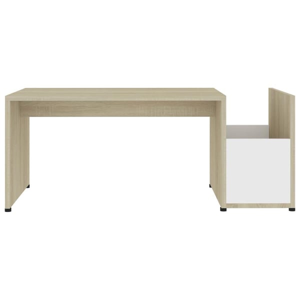 vidaXL Soffbord vit och sonoma-ek 90x45x35 cm spånskiva