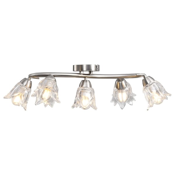 vidaXL loftlampe transparente glasskærme til 5 E14-pærer tulipanform
