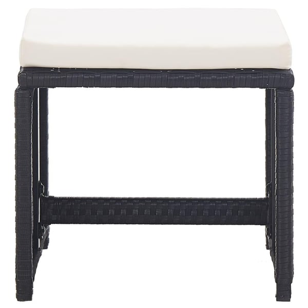 vidaXL udendørs spisebordssæt 17 dele med hynder polyrattan sort