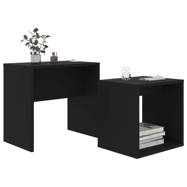 vidaXL sofabordssæt 48x30x45 cm spånplade sort