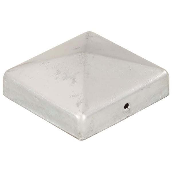 vidaXL Pyramidin muotoinen aitatolpan kärki 6 kpl metalli 81x81 mm