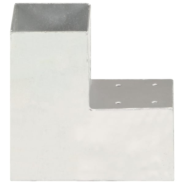 vidaXL Stolpesko L-form galvanisert metall 91x91 mm