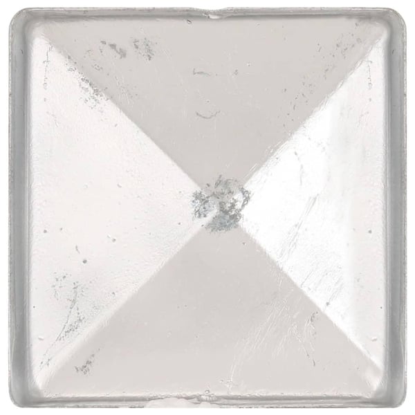 vidaXL Gjerdestolpehatter pyramide 6 stk galvanisert metall 91x91 mm